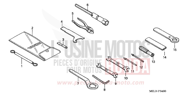 TOOLS for CBR1000RR Fireblade CANDY TAHITIAN BLUE (PB215H) from 2005